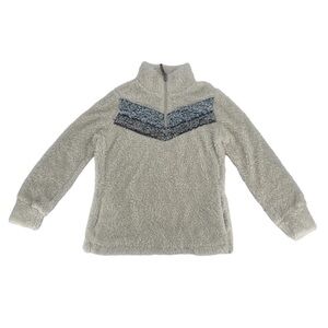 Weatherproof Vintage White 3/4 Zip Stripe Pullover Sweatshirt Size Small Women’s